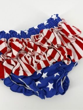 Syd & Mimi Patriotic Ruffle Baby Bloomers - Blue, Red & White